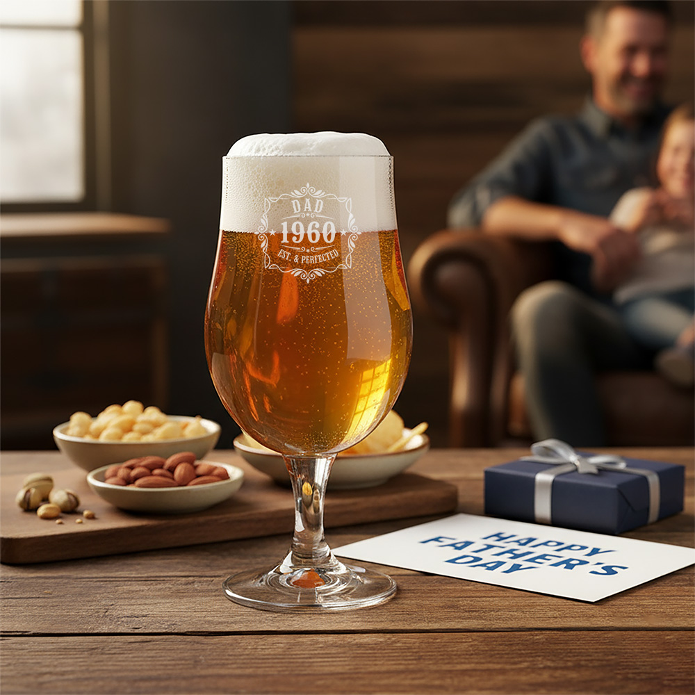 Bierglas tulpglas graveren Personalsurprise Vaderdag sfeer foto 1 | Gepersonaliseerde cadeaus Bierglas - tulpglas graveren met eigen ontwerp, ideaal voor unieke geschenken.