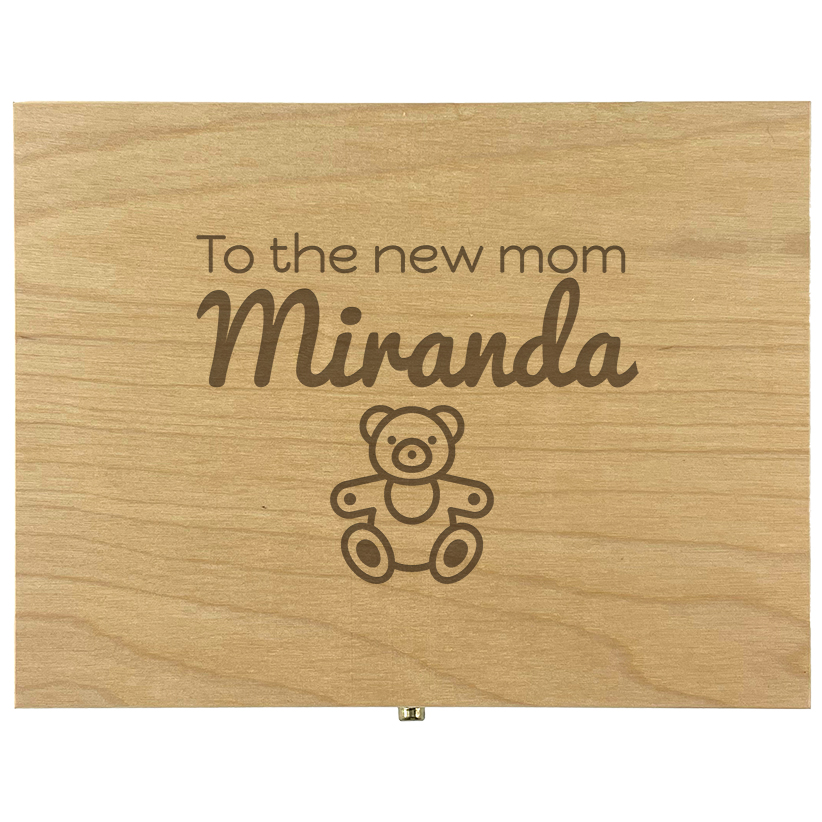 Theekist graveren 6 vakken personaliseren met naam persoonlijk cadeau gepersonaliseerd persoonlijk cadeau uniek geschenk new mom | Gepersonaliseerde cadeaus Houten theekist met 6 vakken gegraveerd met logo – luxe relatiegeschenk