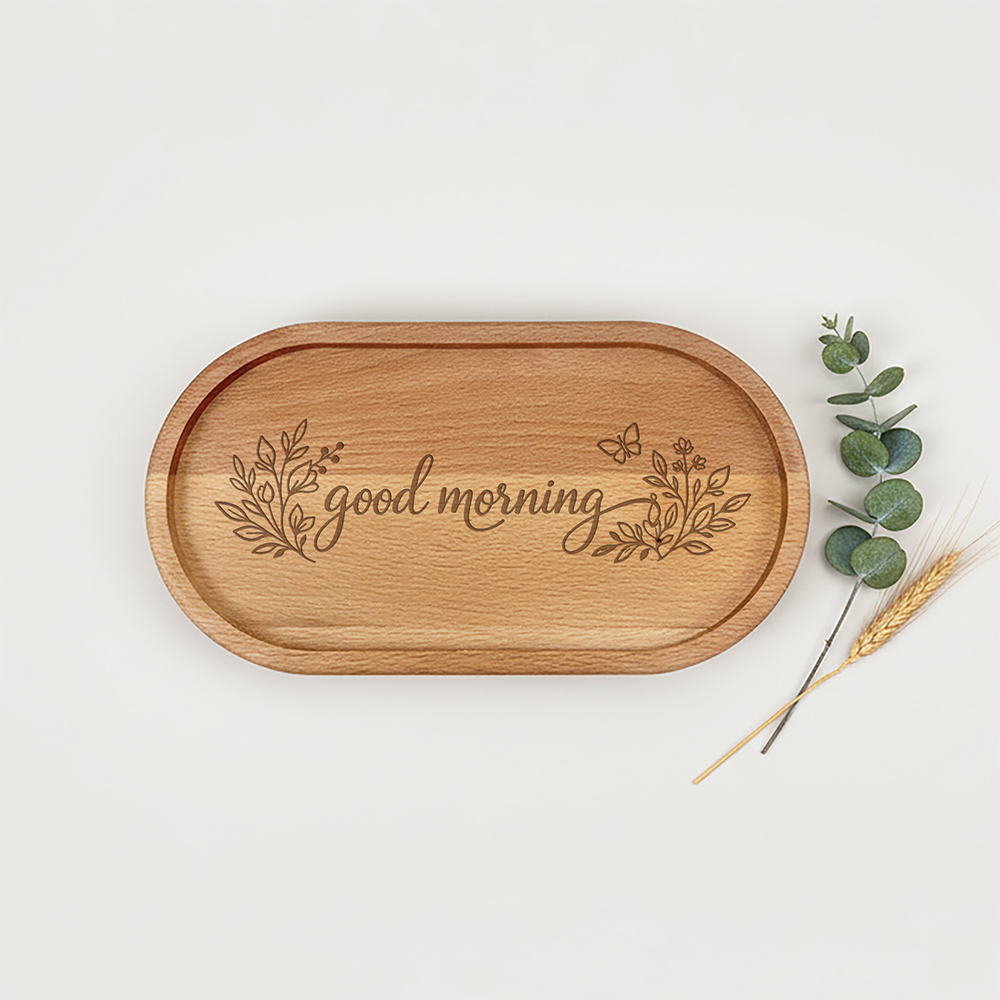 Serveerplankje graveren met naam gepersonaliseerd cadeau moederdag verjaardag ontbijt goedemorgen | Gepersonaliseerde cadeaus Serveerplankje graveren met tekst good morning